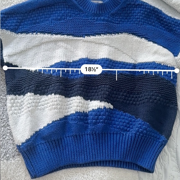 MADEWELL Intarsia Crewneck Sweater Blue and White size XS - Picture 14 of 15